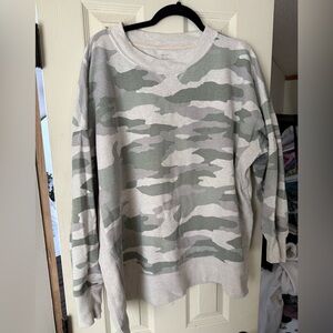 Aerie Green and Gray Camouflage Sweatshirt